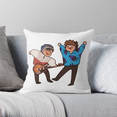 Quackity And Karl Throw Pillow Official Karl Jacobs Merch