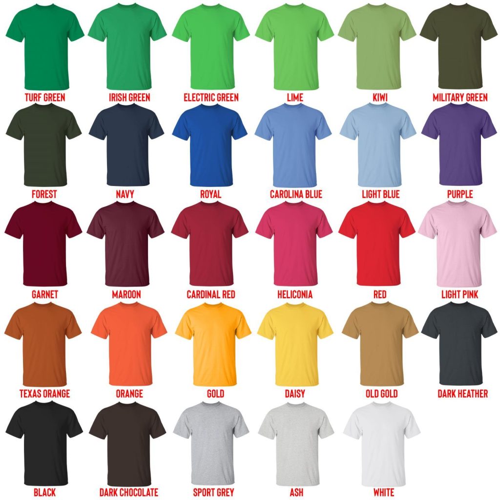 t shirt color chart - Karl Jacobs Store